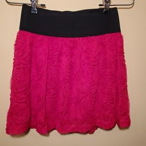Red Tulle Skirt With Elastic Waistband